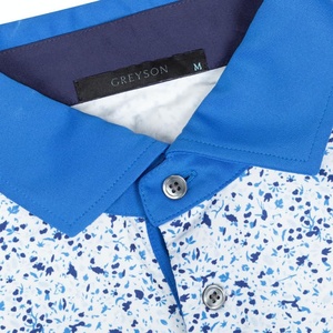 Polo de Manga Corta con Estampado de Puntos Azules para Hombre, Estilo Casual, Corte Regular, 100% Algodón, Tejido Oxford Transpirable - Product Image 3