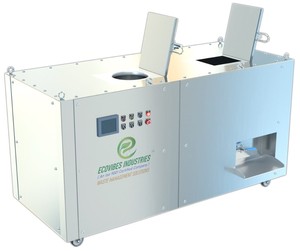 ECOVIBES Broyeur de déchets alimentaires entièrement automatique robuste avec moteur à engrenages, roulement en acier inoxydable 304, triple capteur de zone, PLC et HMI - Product Image 5