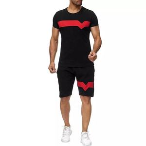 Conjunto de Jogger de verano para hombre de alta calidad, logotipo personalizado, algodón, 2 piezas, pantalones cortos informales y camiseta con diseño transpirable de talla grande - Product Image 1