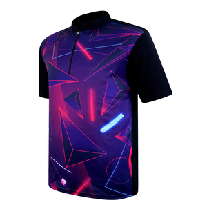Chemises de bowling personnalisées imprimées par sublimation, impression d'équipe personnalisée, séchage rapide, fermeture éclair 1/4, manches courtes respirantes pour le tir à l'arc - Product Image 2