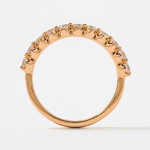 แหวนหมั้นทองคำขาวประดับเพชรทรงกลม 0.63 กะรัต เพชรเลี้ยงในห้องปฏิบัติการ ดีไซน์ครึ่งวงนิรันดร์ ทองคำโรสโกลด์ 14K หรูหราสำหรับผู้หญิง - Product Image 6