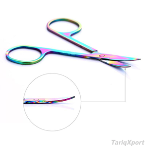 Tijeras para Cejas de Acero Inoxidable Arcoíris, Hoja Recta Afilada, Herramienta de Belleza y Cuidado Personal, Recortador de Cutículas para Diestros - Product Image 6