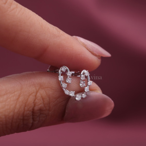 IGI Certified Lab Grown Diamond Open Round Stud <b>Earrings</b> in 925 Sterling Sliver | Modern Designer Diamond <b>Earrings</b> - Product Image 2