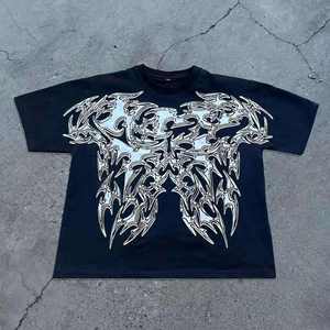 Camiseta al por mayor de algodón de alta calidad con estampado completo de pulpo alienígena y diamantes, de manga corta, informal, para hombre. - Product Image 3