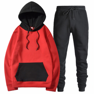 Conjunto Deportivo Informal con Capucha y Bloques de Color Gris para Hombre, Manga Larga, con Bolsillos Laterales, Ropa Deportiva para Otoño - Product Image 4