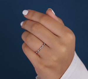 Anillo de Diamantes de Laboratorio de 0.18 Ct, Banda Redonda de Oro Blanco, Anillo de Diamantes Personalizado al por Mayor, Anillo de Boda de Laboratorio - Product Image 5
