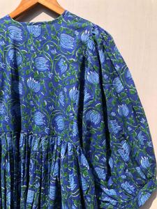 Vestido Maxi Largo de Algodón Vintage Casual con Cuello en V y Manga Larga, Diseño Exclusivo para Dormir o Usar a Diario - Product Image 2