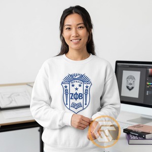 เสื้อพูลโอเวอร์คอวีทรงปกติสำหรับผู้หญิง Zeta Phi Beta ผ้าฝ้ายฟลีซเนื้อหนาปักลายแบบกำหนดเองจาก Wholesale GREEK TREASURES สำหรับฤดูหนาว - Product Image 2