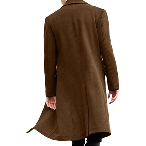 Elegant <b>Men's</b> Wool Blend Trench <b>Coat</b> Winter Jacket Warm Long Overcoat for Autumn Streetwear Casual & Formal Outerwear Wholesale - Product Image 4