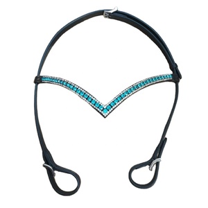 Bandas en forma de V de cuero duradero de calidad superior Headstall Producto de equitación ecuestre occidental de diseño inteligente Ahorro de dinero - Product Image 1