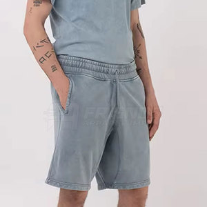 Shorts élégants pour hommes en coton 100% délavé à l'acide, taille mi-haute, coupe décontractée, pour la plage et le style décontracté estival au quotidien - Product Image 4