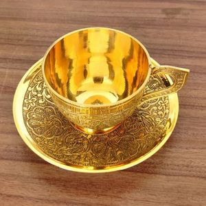 Luxurious Brass <b>Cup</b> and <b>Saucer</b> with Antiqued Finish and Rich Golden Tones for Special Occasions and Gifting - Product Image 4
