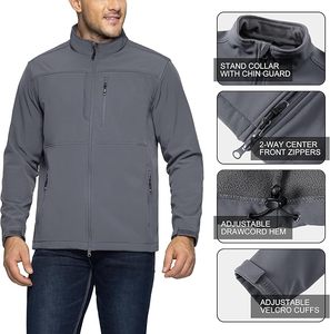 Chaqueta Softshell Impermeable para Hombre, Forro Polar Cálido, Cortavientos Ligero, para Viajes, Senderismo, Golf - Product Image 2
