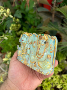 Estatua de Lakshmi Ganesha Tallada a Mano en Opalita |   Ídolo del Dios Hindú |   Decoración de Templo para el Hogar con Cristales |   Regalo Espiritual - Product Image 5