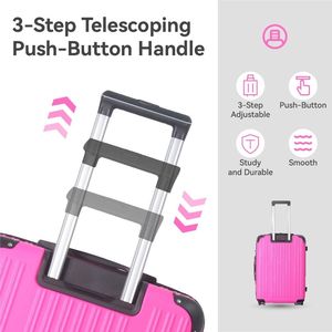 Set di Valigie Leggere in ABS a 3 Pezzi, Colore Polvere di Miele, Misure 20'' 24'' 26'', con Ruote Girevoli, Serratura TSA, Manico Regolabile - Product Image 2