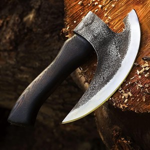 Cuchillo para Pizza Industrial Forjado a Mano, Estilo Vikingo, con Mango de Madera de Fresno y Hoja de Acero al Carbono de 9 Pulgadas, Personalizado OEM - Product Image 1