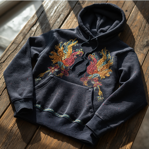 Sudadera con Capucha Bordada 100% Algodón 300gsm, Suave y Casual, Estilo Urbano - Product Image 4