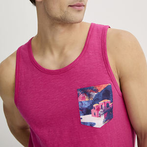 Men's Customized Color Sleeveless <b>Tank</b> <b>Top</b> O-Neck Solid Knitted Eco-Friendly Quick Dry Breathable Polyester/Cotton Casual Wear - Product Image 4