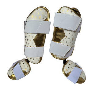 Genouillère ajustable avec stabilisateur rotulien ouvert, coussinet en maille rose et bleu pour le sport - Product Image 6