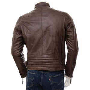 <b>Top</b> Brown Men's Genuine Leather Jacket <b>with</b> <b>Fur</b> Trim and Stand Collar Breathable Waterproof Plus Size Unique Logo Wholesale - Product Image 2