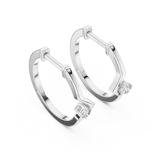 Juego de Aretes de Aro Simples en Oro Rosa de 18 Quilates con Diamantes Cultivados en Laboratorio con Baño de Rodio, Certificados por IGI, Lujosos para Uso Diario, Glamurosos para Mujer - Product Image 5