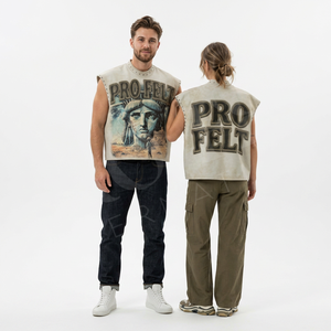 Débardeur unisexe en coton coupe ample, style streetwear, personnalisable avec design graphique, faible MOQ, pour homme, décontracté, été - Product Image 2