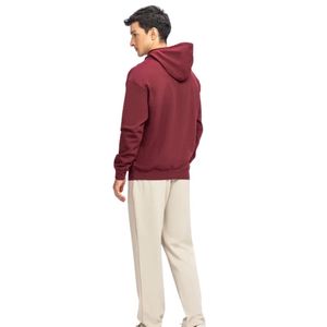 Sweat à capuche pour homme, coupe classique, en tissu polaire marron, avec patch en caoutchouc, boutons-pression, style streetwear décontracté, OEM ODM - Product Image 2