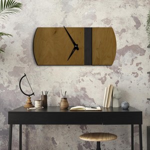 Reloj de Pared de Péndulo de Madera Iroko Sólida de Diseño Moderno - Decoración de Pared - Reloj de Madera Contemporáneo - Product Image 3