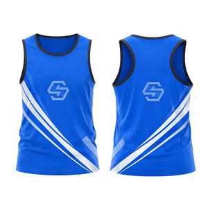 Custom LOGO Men <b>Singlet</b> Tank Tops 100% Polyester Sport Breathable Quick Dry Unisex Sublimation Print <b>Running</b> <b>Singlet</b> - Product Image 4