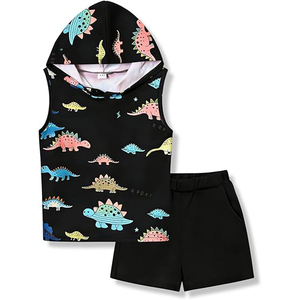 Traje de bebé con estampado de estrellas, camiseta de manga corta con cuello redondo, conjunto de pantalón bombacho con cintura elástica - Product Image 1