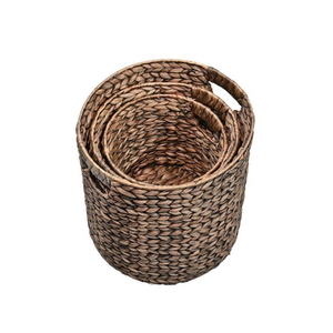 Cestas de mimbre de jacinto de agua tejidas a mano para almacenamiento con asas para baño, dormitorio, sala de estar, de Vietnam. - Product Image 2