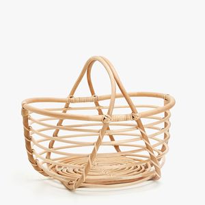 Rattan cane storage <b>basket</b> with <b>handle</b> supplier price decorative <b>wicker</b> fruit picking <b>baskets</b> - Product Image 1