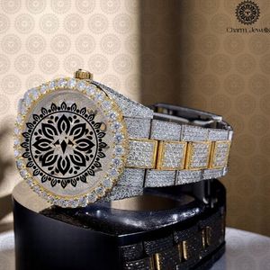 Charm_Jewells Luxury Stainless Steel <b>Watch</b> Round Case 38mm Analog Quartz Sapphire Crystal <b>Diamond</b> Encrusted Women's Fashion - Product Image 1