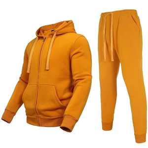 Ensemble de survêtements personnalisés pour hommes, streetwear, 100% coton, effet délavé, sweat-shirts à capuche et pantalons de survêtement, ensembles de survêtements pour hommes - Product Image 2