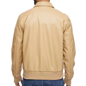 Men's PU <b>Leather</b> Stand Collar Slim Fit Breathable Windproof Eco-Friendly Casual Fashion Jacket Front High Street Style Winter - Product Image 3
