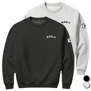 เสื้อสเวตเชิ้ตคอกลมทรงสปอร์ต Korea ROKA ผ้าเฟรนช์เทอร์รี่ แขนยาว พิมพ์ลาย สไตล์ลำลอง ใส่ได้ทั้งชายและหญิง น้ำหนัก 300 กรัม ผลิตจากโพลีเอสเตอร์ 100% แบบเรียบ - Product Image 2