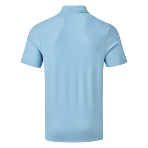 Polo de Manga Corta Azul Oscuro para Hombre, Corte Regular, Color Sólido, Tejido Jersey de Secado Rápido, Estilo Casual - Product Image 6