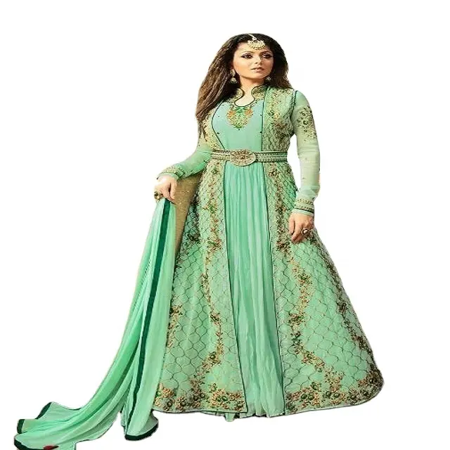 3 Stuk Gazon Salwar Kameez Vrouwen Indian Pakistaanse Etnische Dames Feestkleding Punjabi Patiyala Stiksels Beschikbaar Groothandel Pak
