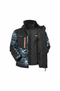Cross-Border Source Summer Bomber <b>Jacket</b> Short Sleeve <b>Cooling</b> Reflective Stripe Canvas Fabric Stand Zipper Plain Dyed Quick Dry - Product Image 2