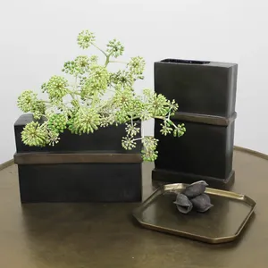 Handmade Iron Coastal Design Tabletop <b>Vase</b> 6.5x10.25 Inches Planter Decor - Product Image 3