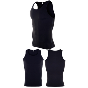 Camiseta sin Mangas Deportiva Casual de Punto Transpirable para Hombre, Color Sólido, Corte Ajustado, 78% Algodón, 22% Elastano, 160g, para Entrenamiento en el Gimnasio - Product Image 3