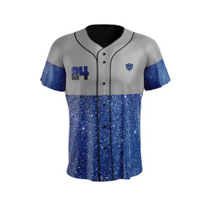 Maillot de baseball sur mesure OEM, 100 % polyester, avec logo imprimé, entièrement boutonné, avec nom et numéro - Product Image 1