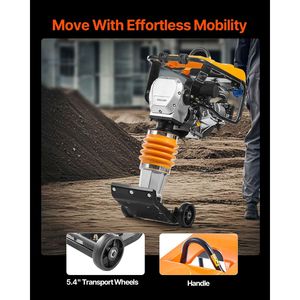 Compattatore a impulsi Jumping Jack da 6,5 HP, 196 cc, alimentato a carburante, con forza d'impatto di 3600 libbre e profondità massima di compattazione di 26 pollici - Product Image 5