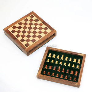 Tablero de Ajedrez de madera personalizado hecho a mano de India Juego al por mayor a granel para niños para jugar y aprender - Product Image 2