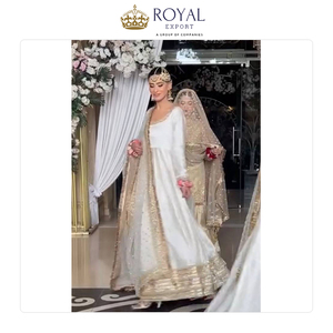 Traje Anarkali de Diseño Exclusivo Disponible en Stock, Alta Calidad, Nuevo Estilo, Hermoso Bordado Jimmi Choo con Dupatta de Tela Suave - Product Image 5