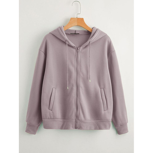 Sudadera con Capucha Extra Grande para Hombre, Cierre de Cremallera, Color Sólido, Felpa, Informal, para Otoño, Corte Regular, Tejida, Azul Claro - Product Image 6