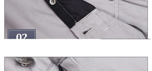 Salopette en coton pour homme, grise, résistante à l'abrasion, multi-poches, bretelles réglables, pour mécanicien, sécurité, extérieur - Product Image 3