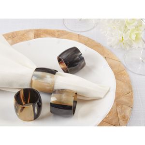 <b>Indian</b> Handmade Natural Buffalo Horn Napkin <b>Ring</b> for Dinning Tableware Wedding Decoration Natural Horn Napkin Tissue Holder Use - Product Image 1
