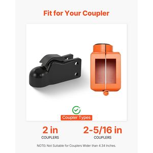 <b>Trailer</b> <b>Hitch</b> <b>Lock</b> for 2 & 2-5/16-Inch Couplers RV Exterior Accessory-Collar Coupler <b>Lock</b> - Product Image 2