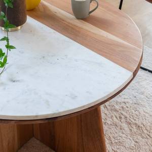 Table basse ronde Vandana Aston Vento en bois d'acacia et marbre - Product Image 3